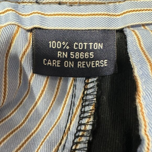 Faconnable Pants Mens 34 Straight Leg Chino Blue Cotton Flat Front Pockets - Picture 5 of 7